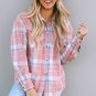 Pink Plaid Flap Pocket Flannel Shacket