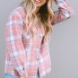 Pink Plaid Flap Pocket Flannel Shacket