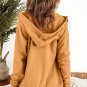 Brown Zip-Up Pocket Drawstring Hoodie Jacket