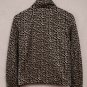 Leopard Zipped Notch Collar Short Jacket