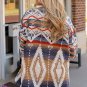 Multicolor Aztec Print Button-Up Oversized Jacket