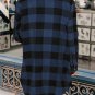 Blue Turn-down Collar Plaid Shirt Jacket