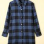 Blue Turn-down Collar Plaid Shirt Jacket