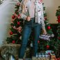 Sky Blue Sequined Santa Claus Flap Pocket Corduroy Jacket