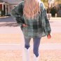 Multicolor Brushed Plaid Pocketed Oversize Shacket