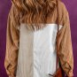 Multicolour Corduroy Colorblock Loose Shacket