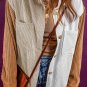 Multicolour Corduroy Colorblock Loose Shacket