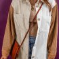 Multicolour Corduroy Colorblock Loose Shacket