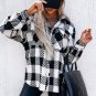 Black Plaid Textured Flap Pocket Shacket