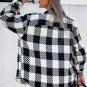 Black Plaid Textured Flap Pocket Shacket