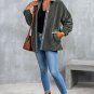Gray Corduroy Trim Elbow Patch Sherpa Jacket