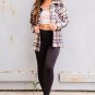 Pink Geometric Plaid Print Pocketed Shacket