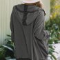 Gray Thermal Waffle Knit Full Zipper Hooded Jacket