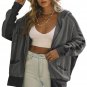 Gray Thermal Waffle Knit Full Zipper Hooded Jacket