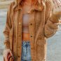 Khaki Vintage Washed Flap Pocket Button Shacket