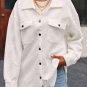 Solid Textured Flap Pocket Buttoned Shacket