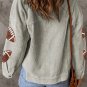 Casual Sequined Football Patch Ribbed Cotton Jacket