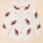 Beige Bubble Gum Texture Sequined Football Shacket