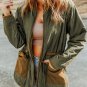 Green Stitching Quilted Drawstring Jacket