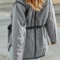 Gray Stitching Quilted Drawstring Jacket