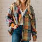 Multicolor Brushed Checked Western Buttoned Jacket