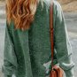 Green Vintage Washed Flap Pocket Button Shacket