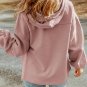 Pink Flap Pocket Drawstring Hood Zip Up Jacket