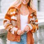 Brown Quilted Patch Pockets Aztec Furry Jacket