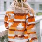 Brown Quilted Patch Pockets Aztec Furry Jacket
