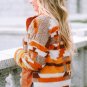 Brown Quilted Patch Pockets Aztec Furry Jacket