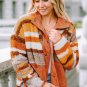 Brown Quilted Patch Pockets Aztec Furry Jacket