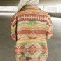 Yellow Western Aztec Print Button Flap Pocket Shacket
