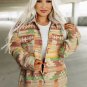 Yellow Western Aztec Print Button Flap Pocket Shacket