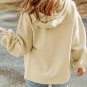 Apricot Flap Pocket Drawstring Hood Zip Up Jacket