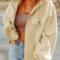 Apricot Flap Pocket Drawstring Hood Zip Up Jacket