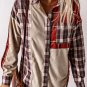 Plaid Corduroy Patchwork Shacket