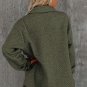 Green Retro Quilted Flap Pocket Button Shacket