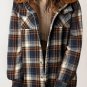 Plaid Pattern Sherpa Lined Hooded Shacket