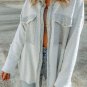 Gray Contrast Flap Pockets Relaxed Shacket
