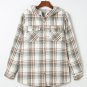 Gray Plaid Pattern Sherpa Lined Hooded Shacket