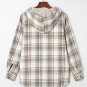 Gray Plaid Pattern Sherpa Lined Hooded Shacket