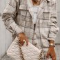 Khaki Plaid Removable Hood Buttoned Shacket
