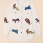 Beige Sequined Tigers Textured Shacket