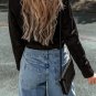 Black Asymmetric Zipper Belted Hem Jacket