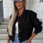 Black Big Pockets Baseball Collar Jacket