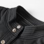 Black Solid Color Quilted Snap Button Jacket