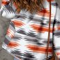Multicolour Aztec Fleece Patchwork Snap Button Jacket