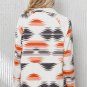 Multicolour Aztec Fleece Patchwork Snap Button Jacket