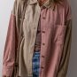 Mineral Red Color Block Chest Pockets Buttoned Corduroy Shacket