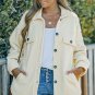 Beige Turn Down Collar Buttoned Shirt Jacket